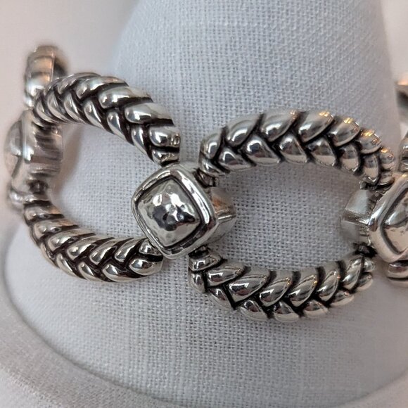 Brighton Adriel Link Braided Bracelet. Silver Plated 7"+Adjustable size extender - Picture 4 of 5